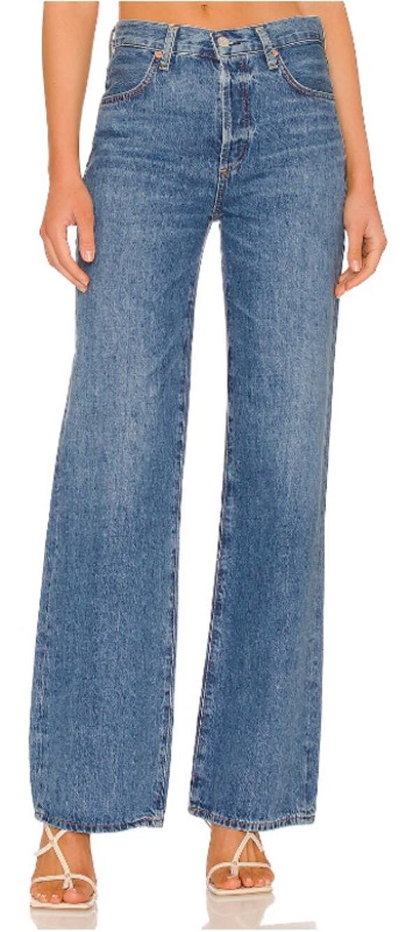Citizens of Humanity Revolve Aninna Pinnacle Wide Leg Medium Wash Jeans 29 $238